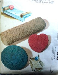 6259  MCCALLS  1962 2 SMOCKED SHAPED CORDED PILLOWS,BOLSTER PATTERNS